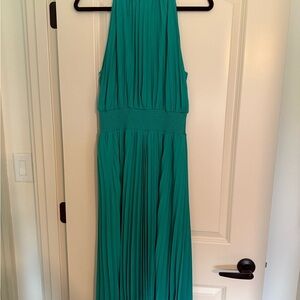 Halogen Teal Halter-Style Maxi Dress